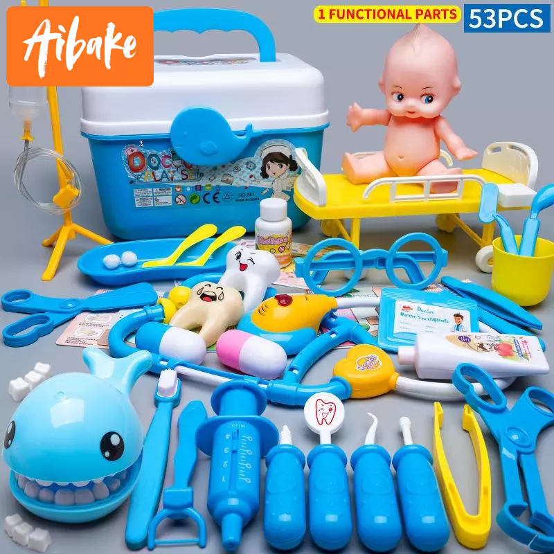 Mainan Dokter Anak 53Pcs Mainan Medical Dokter Dokteran Anak Set Lengkap Baju Dokter Anak