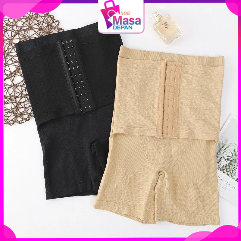 MMD Korset Pengecil Perut 3Kait Model Celana Pendek Highwaist Slim Pelangsing Perut dan Paha Korset 