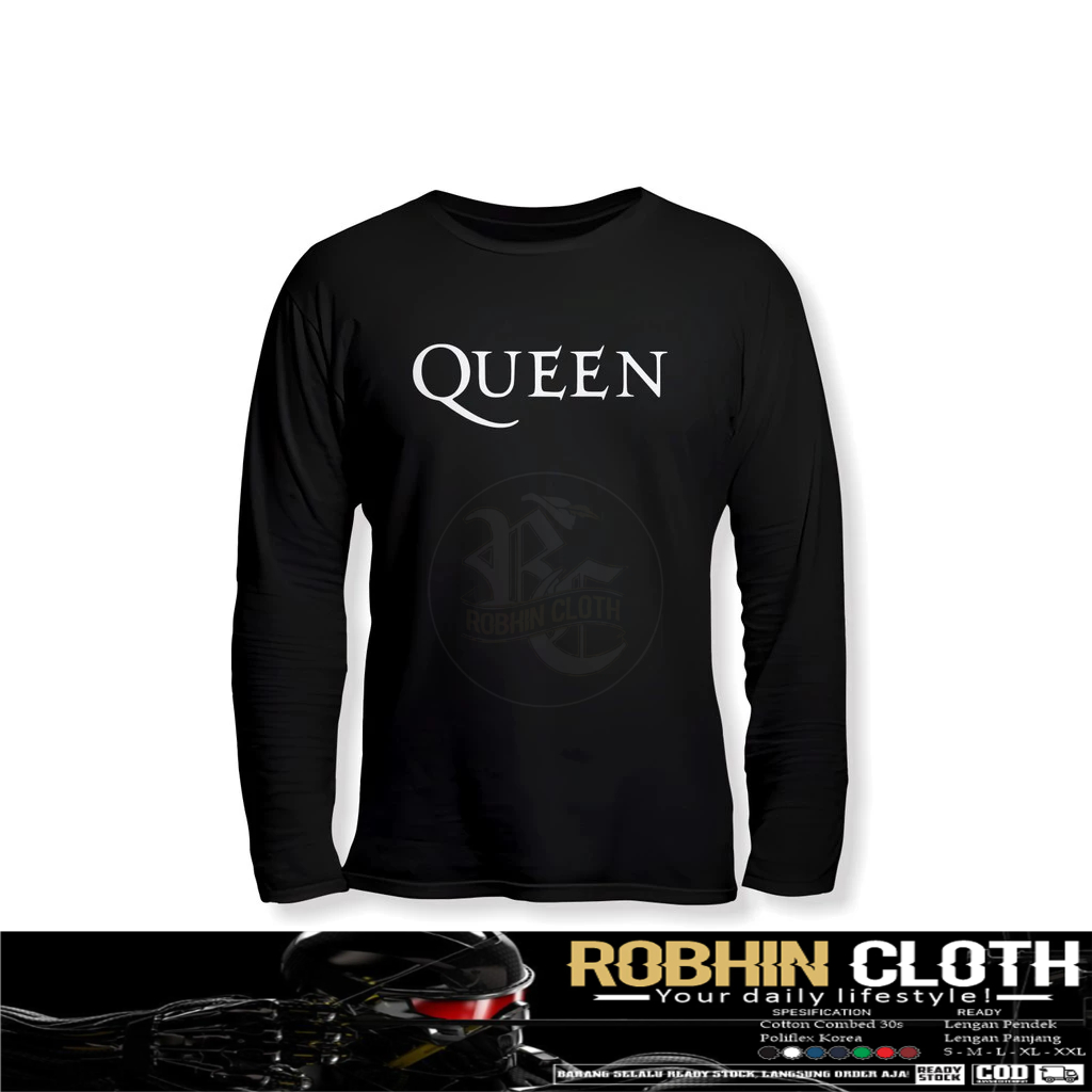 Kaos Baju BAND QUEEN Lengan Panjang Baju Musik