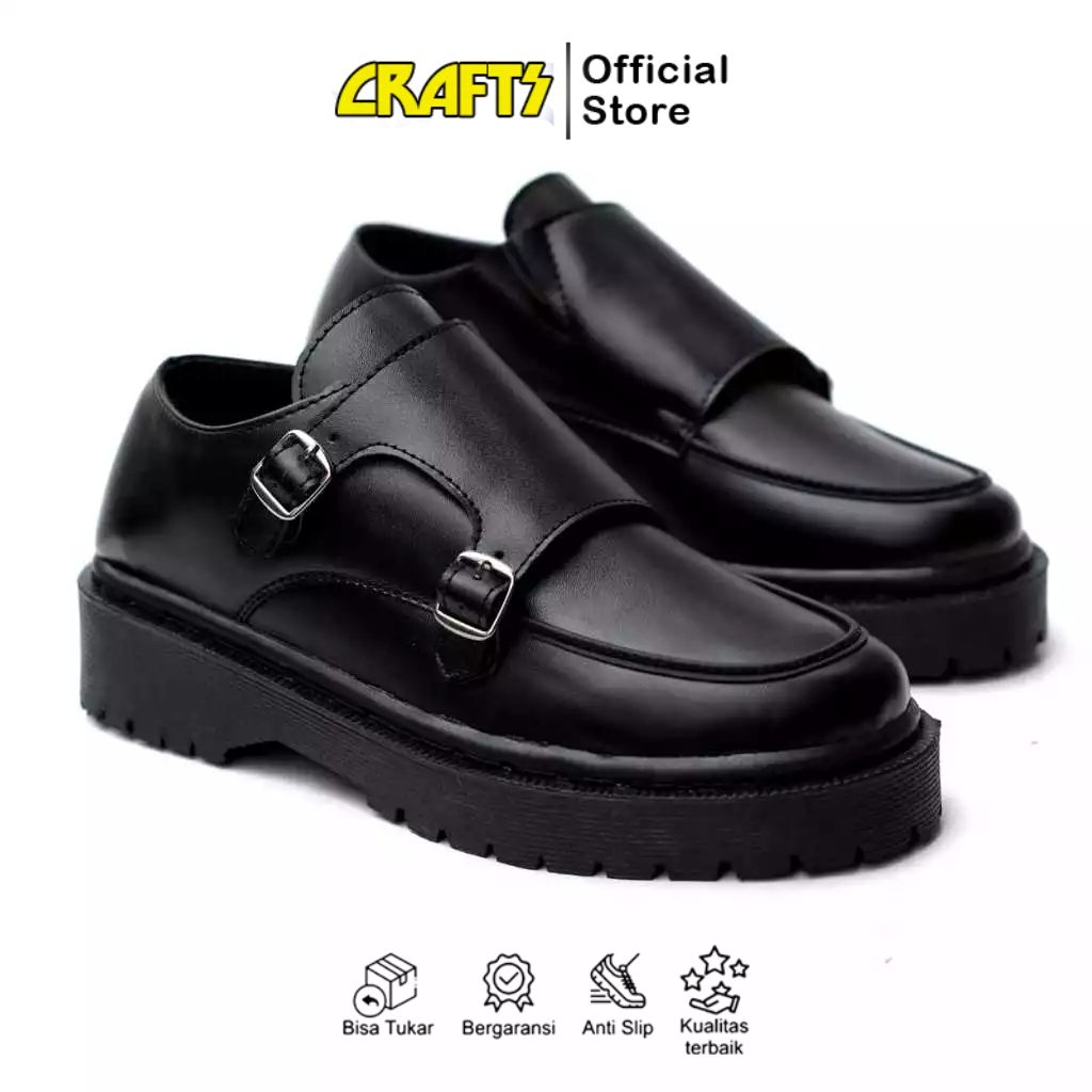 Sepatu Formal Pantofel Loafers Pria Chunky Sole Tebal