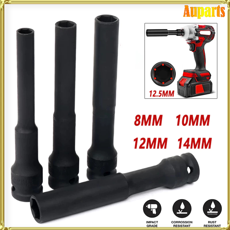 4PCS Mata Kunci Shock Extra Panjang 130mm Impact 1/2"/Mata Kunci Shock Panjang/Impact Kunci Socket I