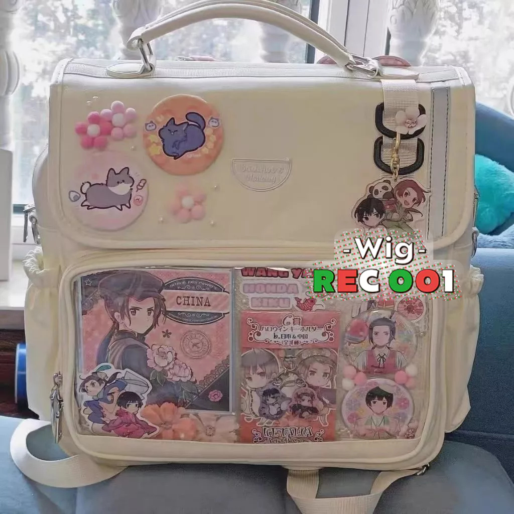 Tas Ransel Transparan Pin Collection Kpop Anime Korea Aesthetic Stylish Cewek Remaja Sekolah Bonus B
