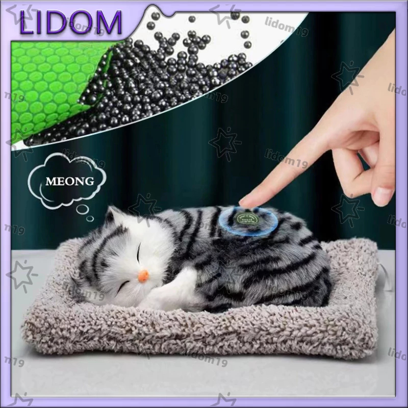 Boneka Kucing Mobil Arang Bambu Kecil Pajangan Dashboard Mobil Bersuara Hiasan Boneka Lucu