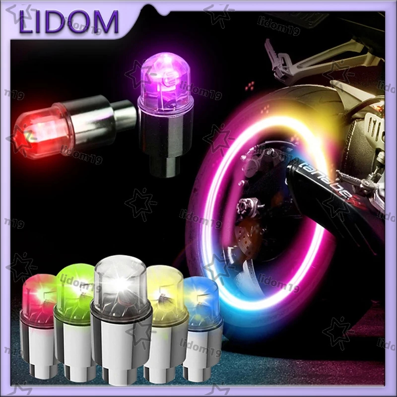 Tutup Pentil Led 1 Pasang Lampu Hias Ban Sepeda Motor Mobil Warna Warni Ban Mobil