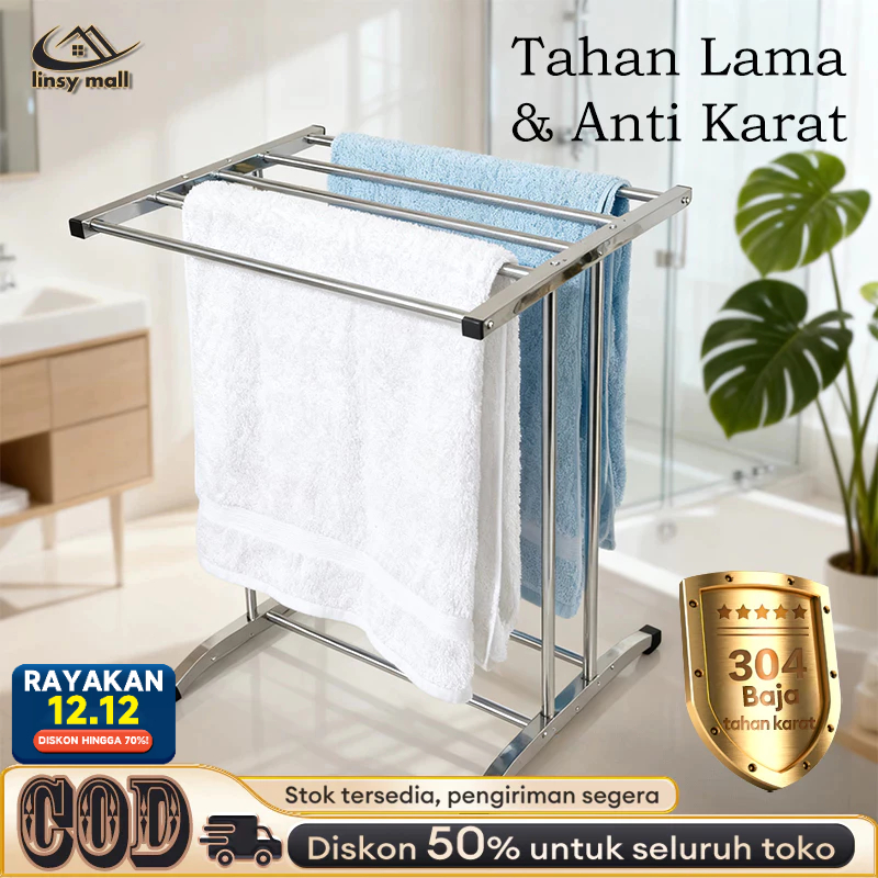Jemuran Handuk Rak Handuk Kuat Kokoh Jemuran Handuk Stainless Jemuran Handuk Minimalis Rak Handuk