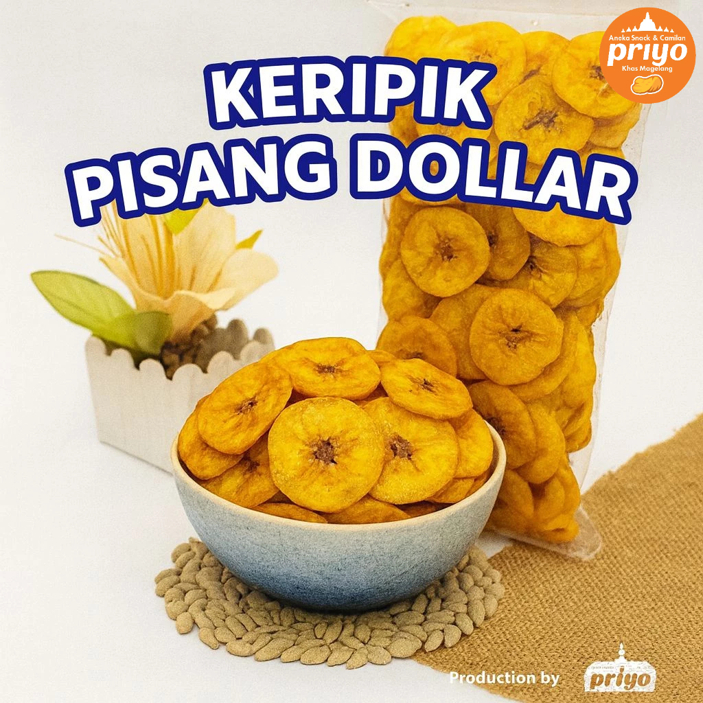 Keripik Pisang Dollar Renyah Manis – Snack Khas Magelang | Priyo Snack Borobudur HALAL