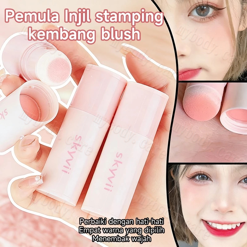 Cream Blush Stick Glowing Dewy Finish 3.5g - Cream Blush 2 in 1 untuk Pipi dan Bibir Tahan Lama Seha