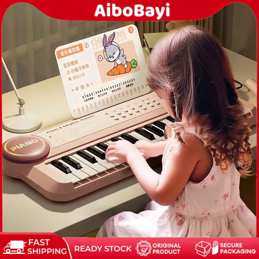Portable Piano 37 Keys Piano Elektrik Keyboard Piano Portable Alat Keyboard Musik Mainan Anak Lengka