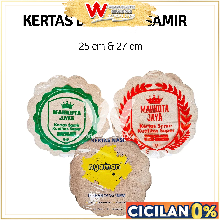 [PROMO] Aneka Kertas Bungkus (SAMIR BULAT) 25cm 27cm [Mahkota Raja/Nyaman/Gajah] --- 100 150 pcs @Pa