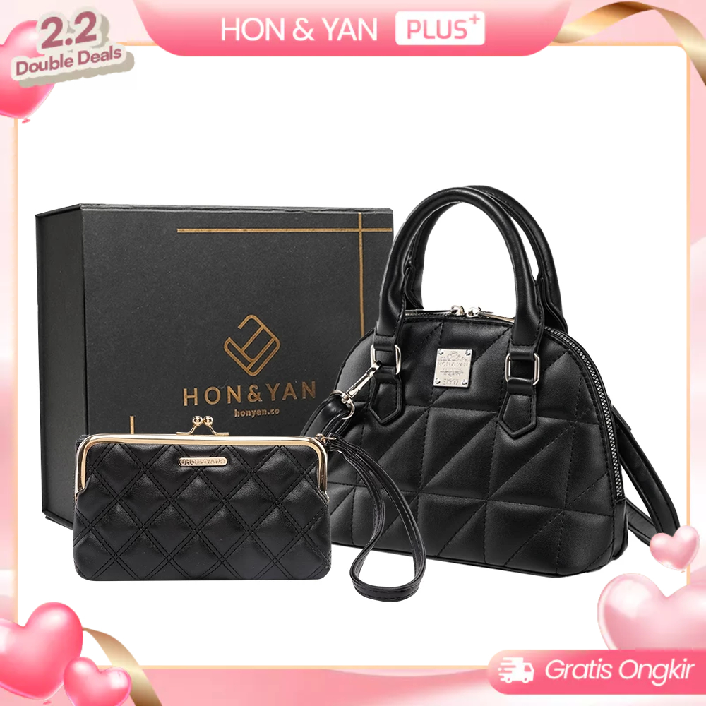 HONYAN PLUS Tas Wanita Loran Gift Set Tas Selempang Wanita Slingbag Wanita Gift Set 2 In 1 Premium