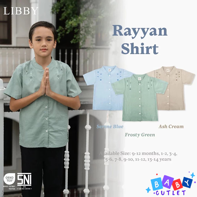 LIBBY Rayyan Shirt Atasan Baju Koko Raya Collection 9 bulan - 8 tahun