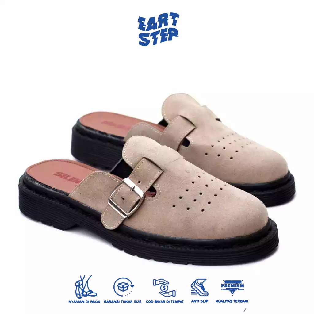 Sepatu Sandal Slide Pria Distro Upper Suede Sole Docmart