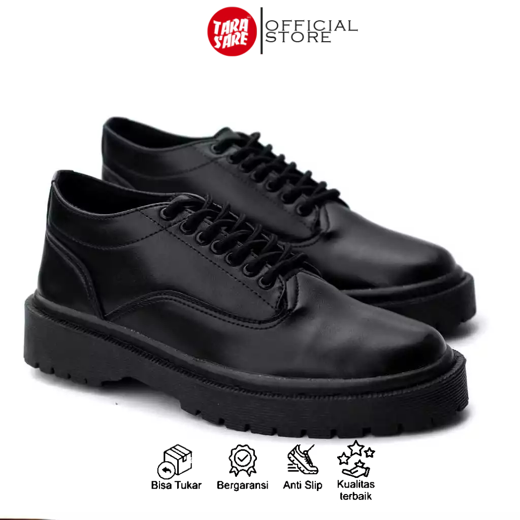 Sepatu Formal Pria Oxford Hak Tinggi Kulit Sintetis Anti Selip Hitam 39-45