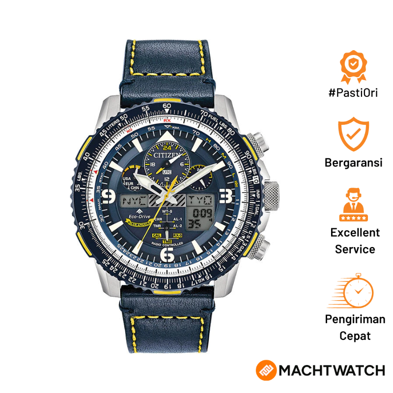 Jam Tangan Pria Citizen Promaster JY8078-01L Skyhawk A-T Blue Angels Blue Dial Blue Leather Strap Sp