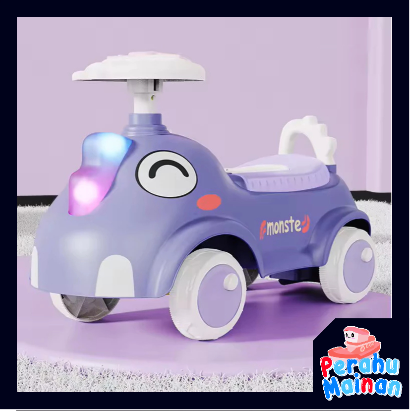 Ride On Anak bentuk Dino / Mobil Dorong Anak bentuk Dino dengan Lampu dan Musik / Dino Ride On denga