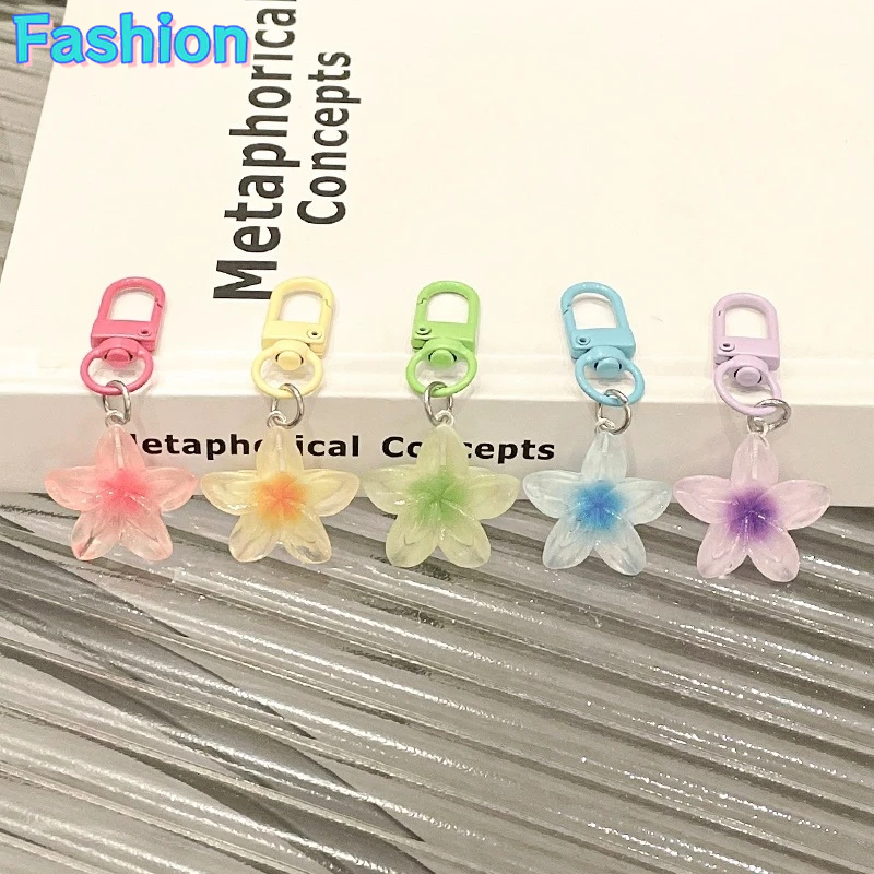 Gantungan Kunci Liontin Ponsel Bunga Kecil Transparan Liontin Casing Ponsel Lucu Dekorasi Casing Hea