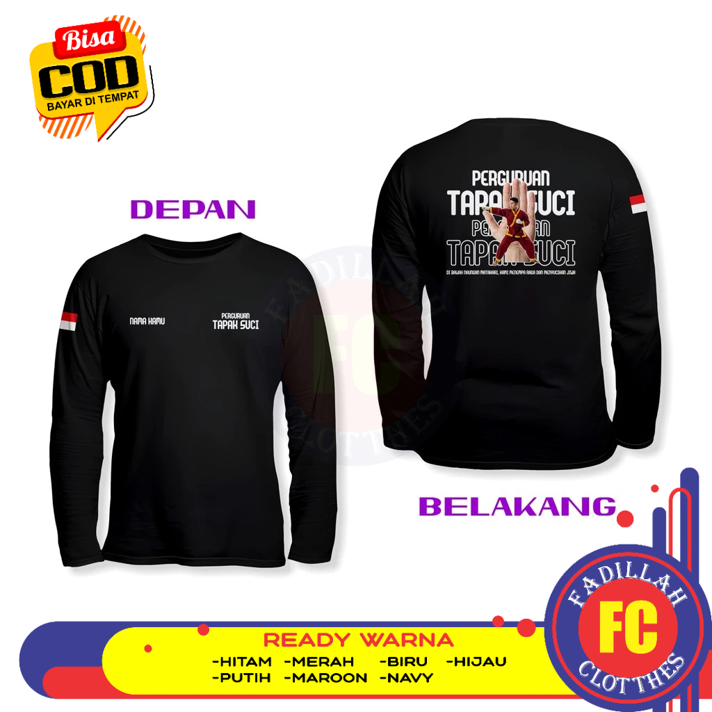 Baju Kaos Perguruan Tapak Suci Gratis Nama DB Lengan Panjang Kaos Distro