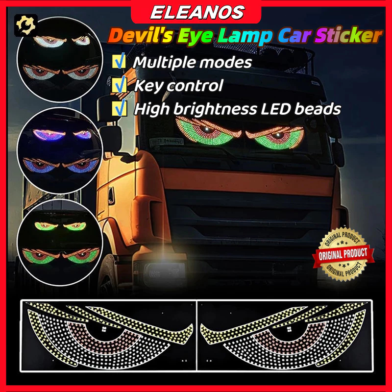 Lampu Devil Eye Merk Multi Mode Layar Tampilan LED Truk Depan Belakang Kaca Depan Mobil