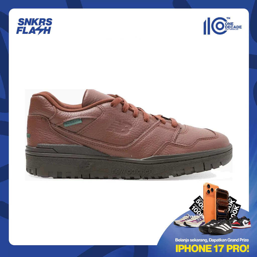 NEW BALANCE 550 Rich Oak Leather Brown Sepatu Sneakers Pria - BB550PBR - Size 43