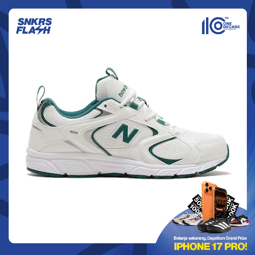NEW BALANCE 408 WHITE GREEN Sepatu Sneakers Unisex - ML408T - Size 36