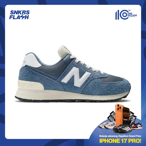 NEW BALANCE 574 VINTAGE INDIGO BLUE Sepatu Sneakers Pria - U574RBJ - Size 45