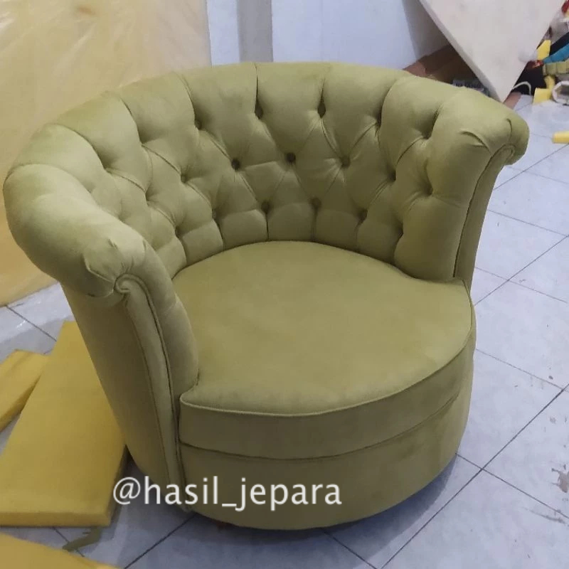 Sofa Bulat Around Hand Ottoman - Stool Hasil Jepara Furniture