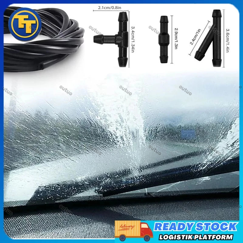 Selang Air Wiper Kaca Depan Mobil Panjang 2m Warna Hitam Kepala Kaca Depan Mobil Selang Wiper Sambun