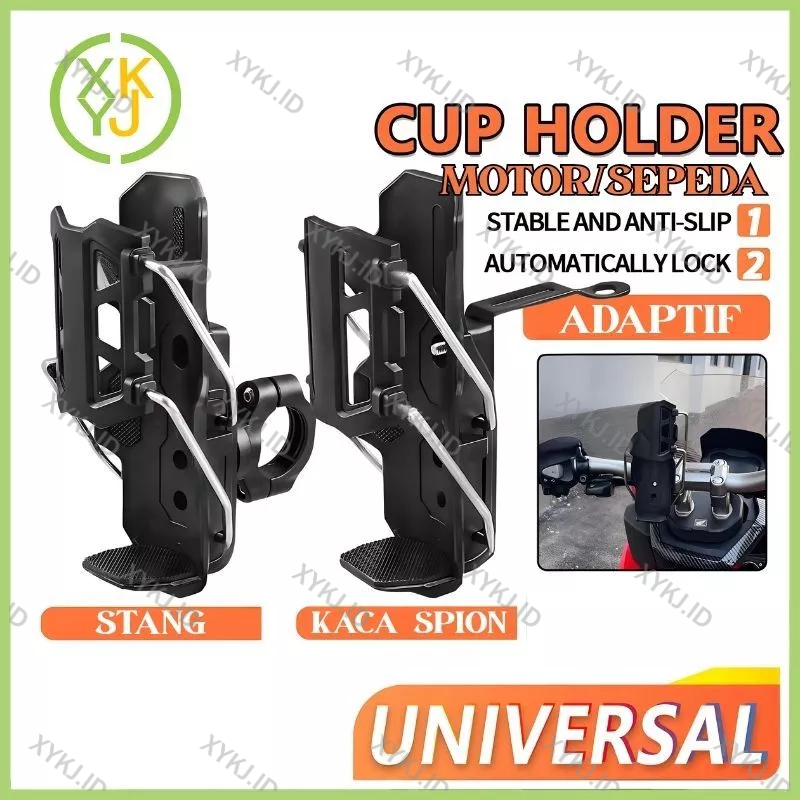 XYKJ Tempat Botol Motor Touring Braket Cup Holder TempatBotol Minum Sepeda Motor Universal Anti Slip