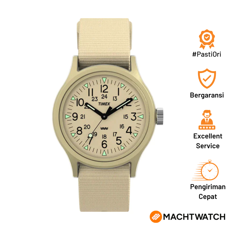 Jam Tangan Unisex Timex MK1 TW2Y19800 Beige Dial Beige Fabric Strap