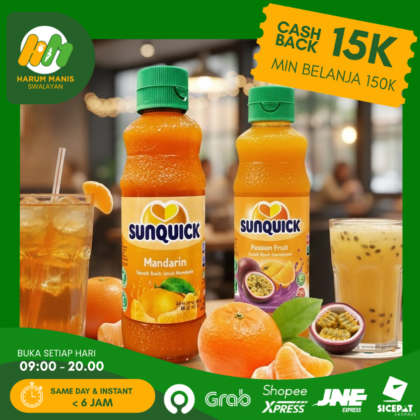 SUNQUICK ORANGE 330ML / SUNQUICK MANDARIN 330ML BOTOL KECIL  / SUNQUICK MIX FRUIT 330ML