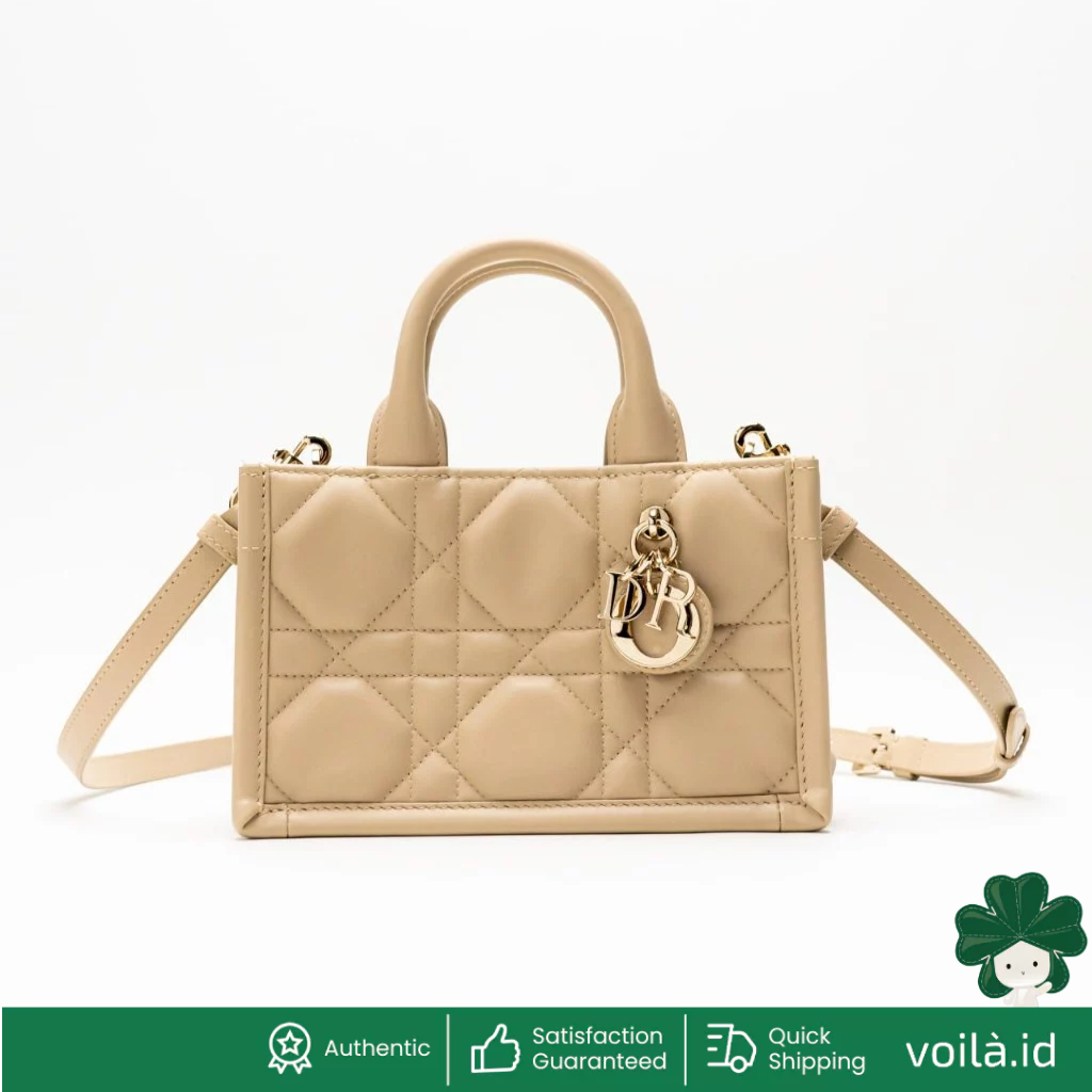 Mini Book Tote Macrocannage Calfskin Powder Beige