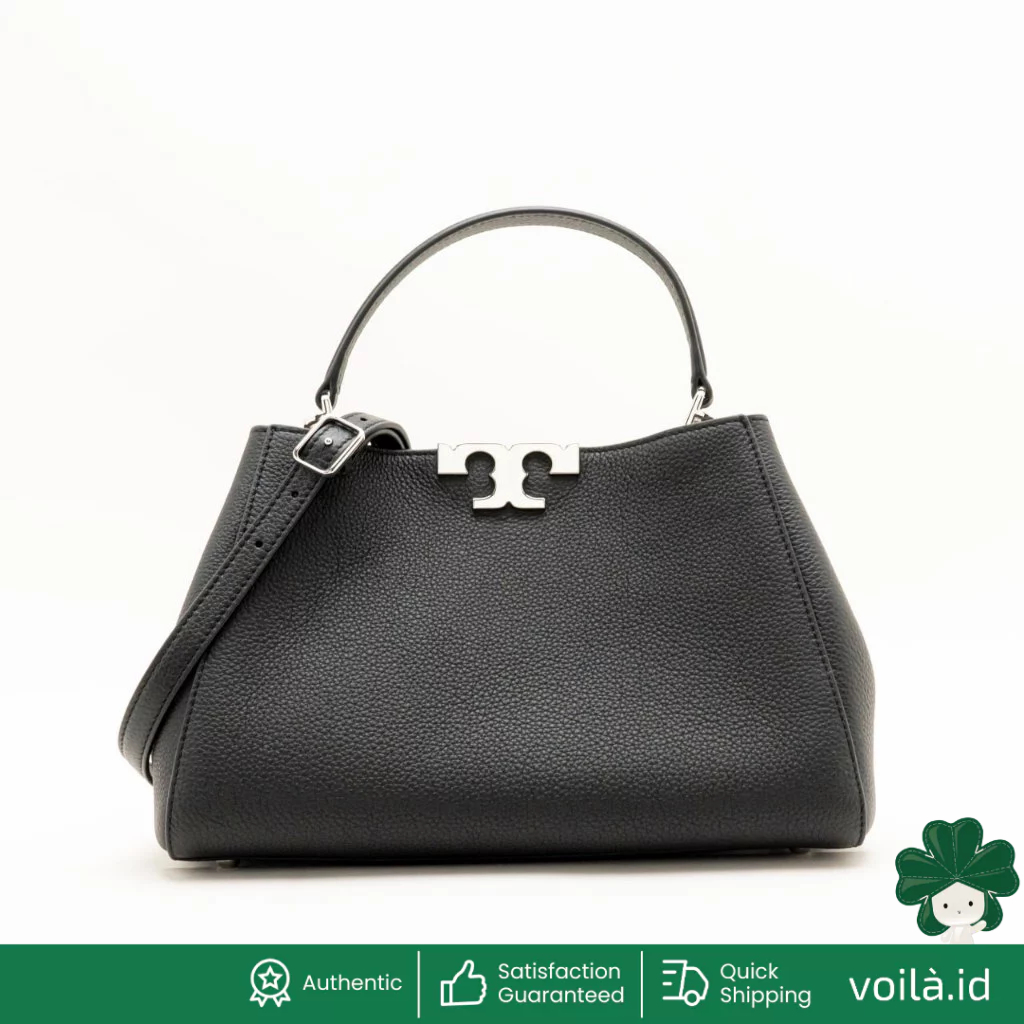 Eleanor Soft Medium Satchel Black Shw