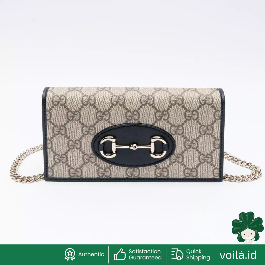 Horsebit 1955 Supreme Canvas Wallet On Chain Black Ghw