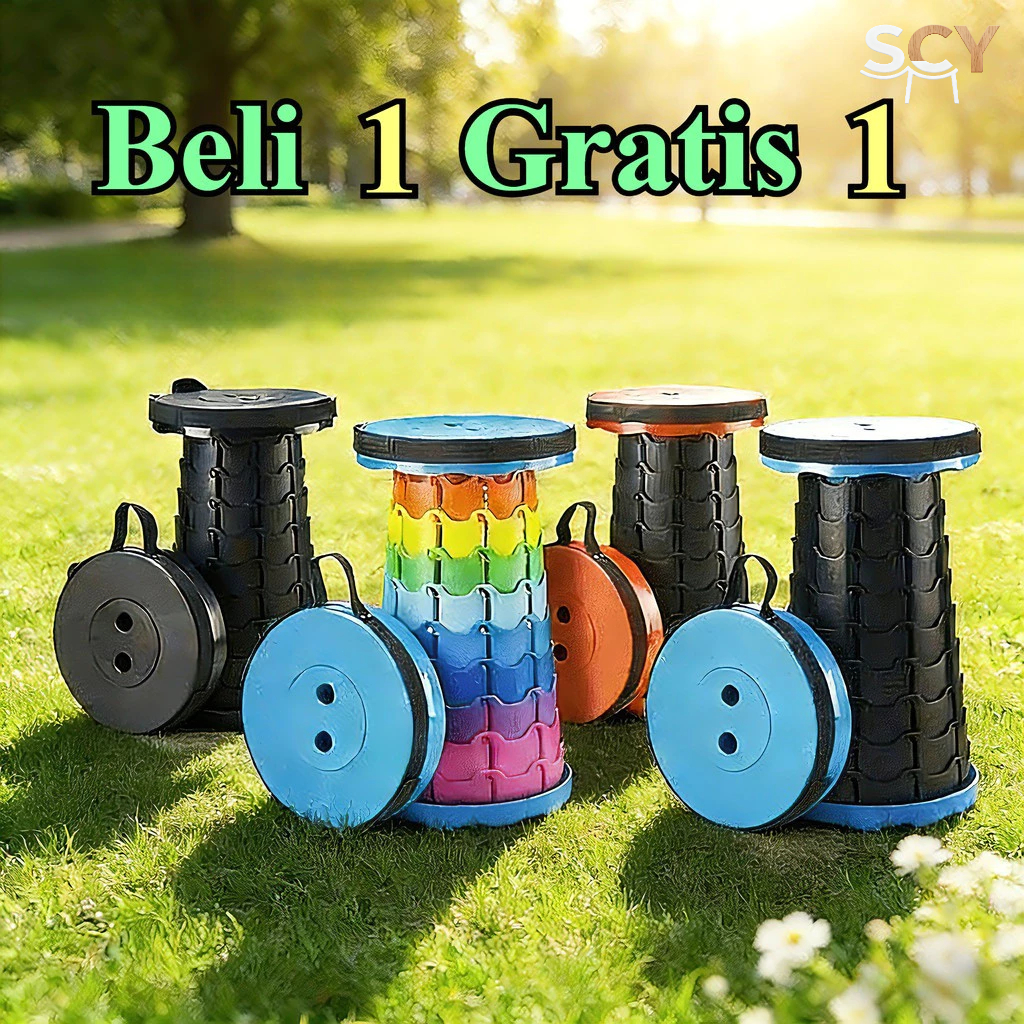 Bangku Lipat Ringan Outdoor Kursi Teleskopik Portabel Plastik Berkualitas Tinggi Daya Tahan Beban 15