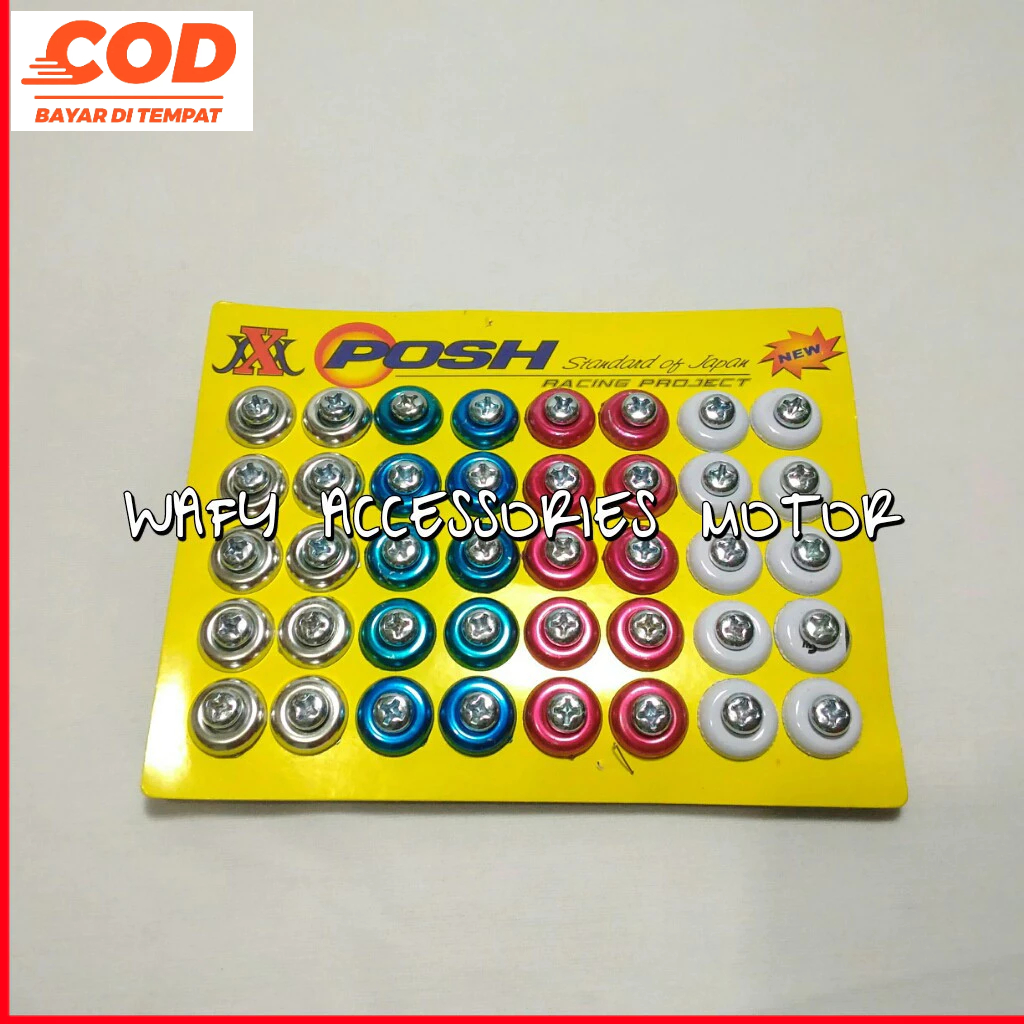 Baut 10 x 1,5 cm Plus Ring Isi 40 Baut posh obeng isi 40pcs