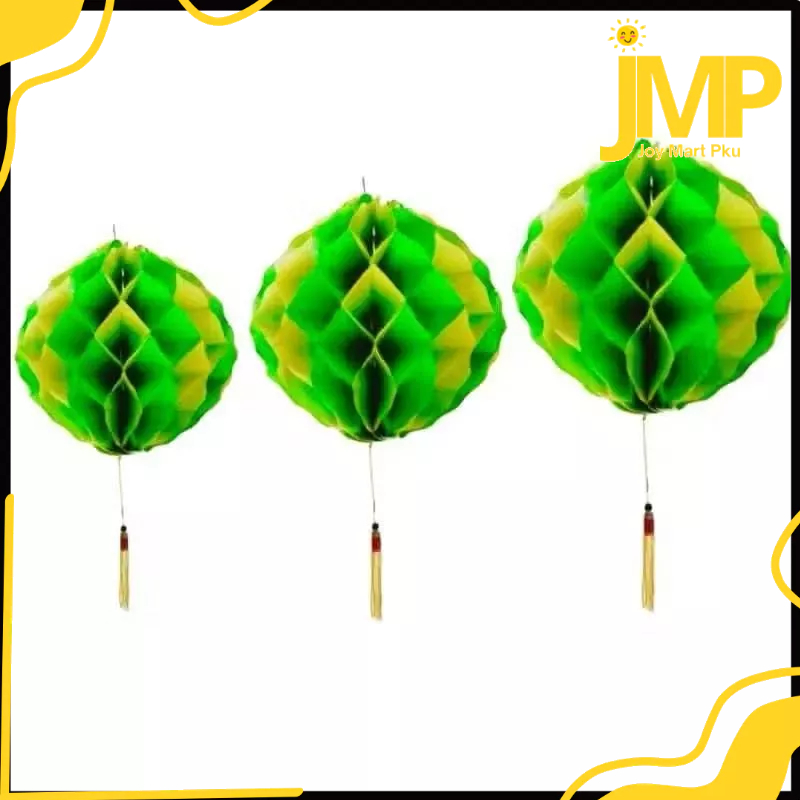 JMP - Lampion Lebaran Honeycomb Hijau Kuning Tahan Air / LAMPION LEBARAN LAMPION TAWON IDUL FITRI LA
