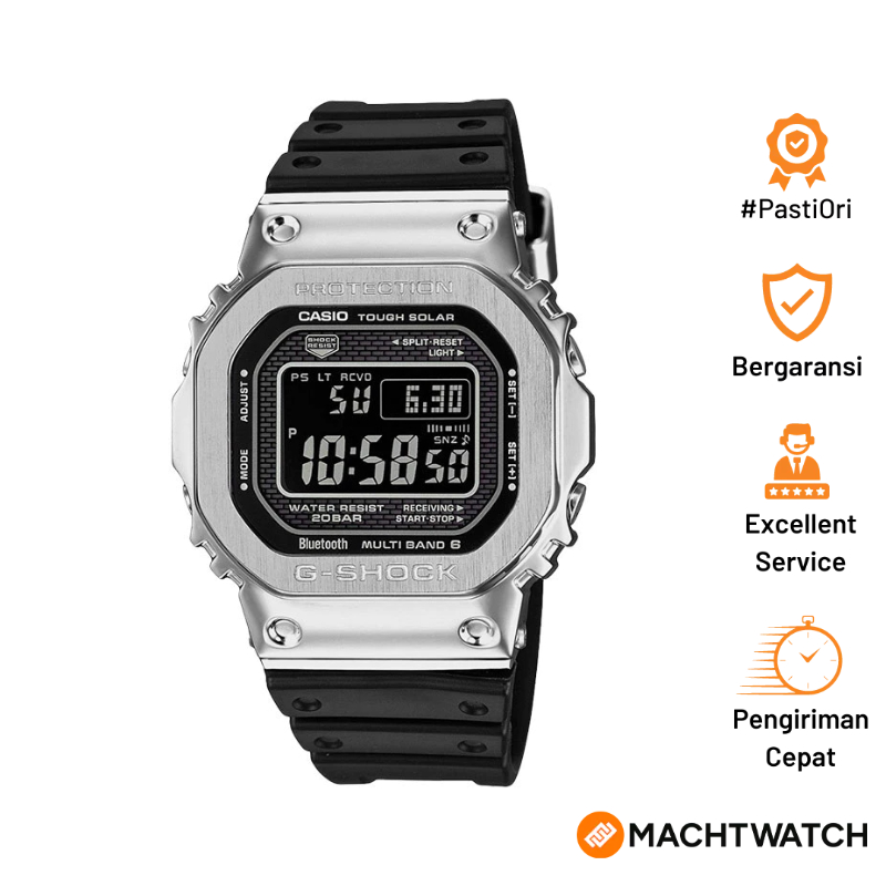 Jam Tangan Pria Casio G-Shock GMW-B5000-1JF GMW-B5000 GMWB5000 Square Tough Solar Black Digital Dial