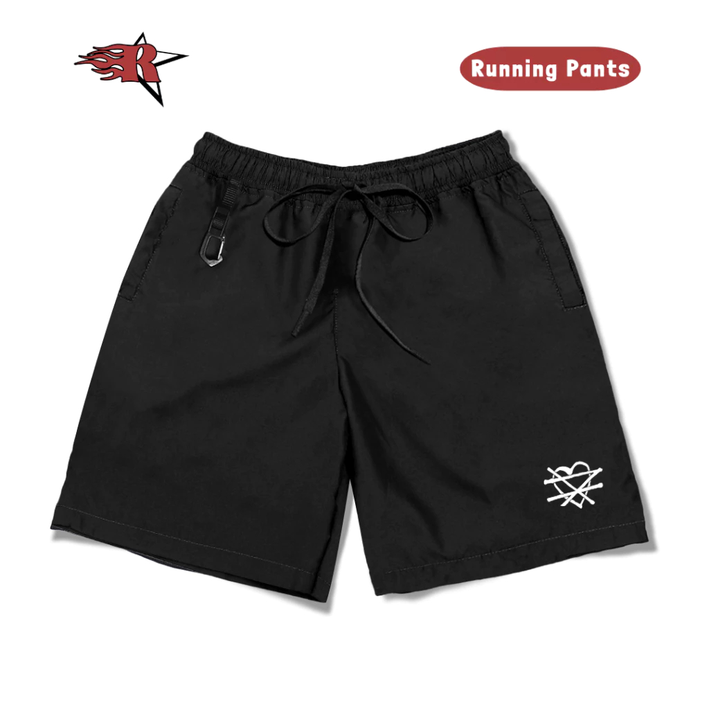 Round - Boardshort Boxer Celana Pendek - Celana Running - Amor White - Unisex