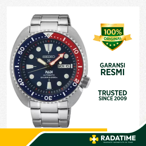 Jam Tangan Pria Seiko Prospex Turtle Pepsi PADI 100% Original SRPE99 K1