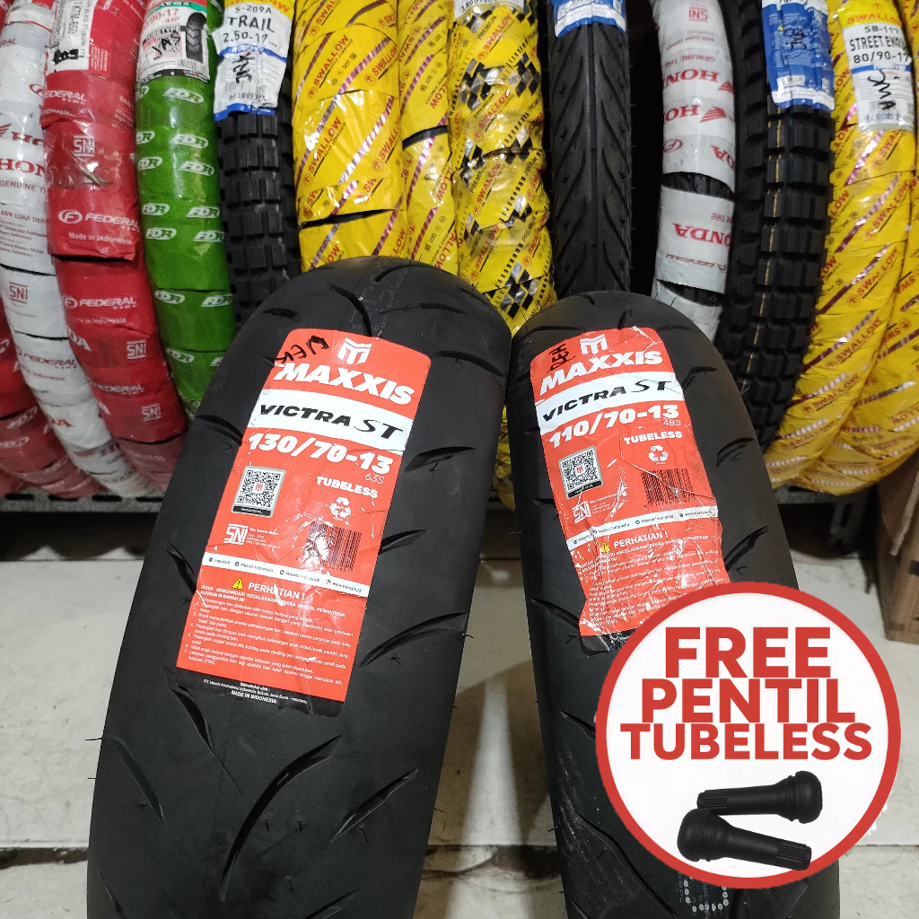 Ban Luar MAXXIS  SEPASANG KHUSUS MOTOR NMAX - Ban Depan 110/70-13 dan Ban Belakang 130/70-13 Tubeles