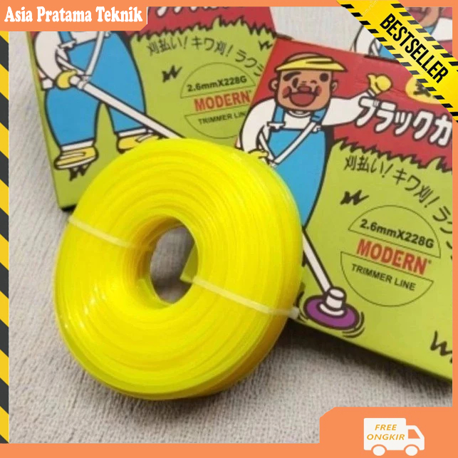 Senar Mata Potong Rumput NYLON Square 50M MODERN 2.6mm / Trimmer Nylon Pisau Senar Potong Rumput