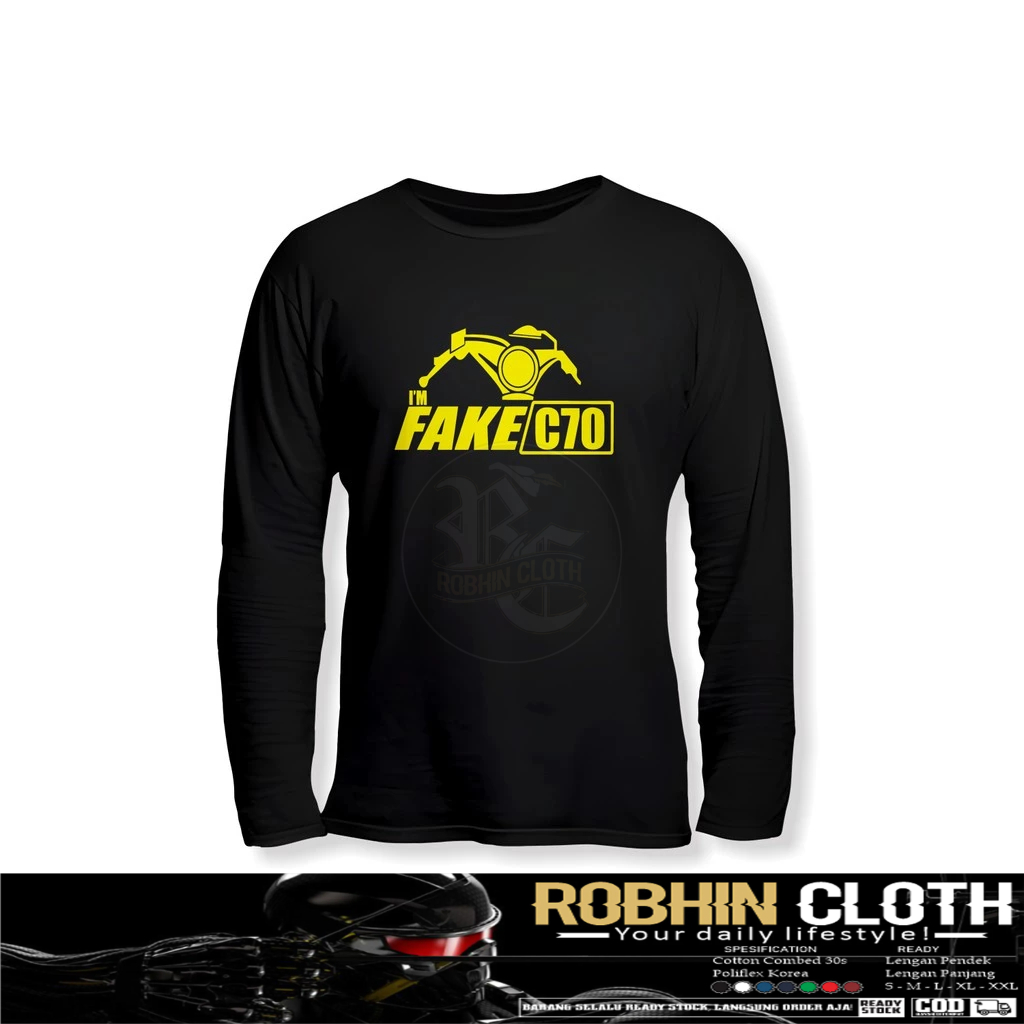 Kaos Baju Honda C70 Classic v2 Lengan Panjang Baju Otomotif