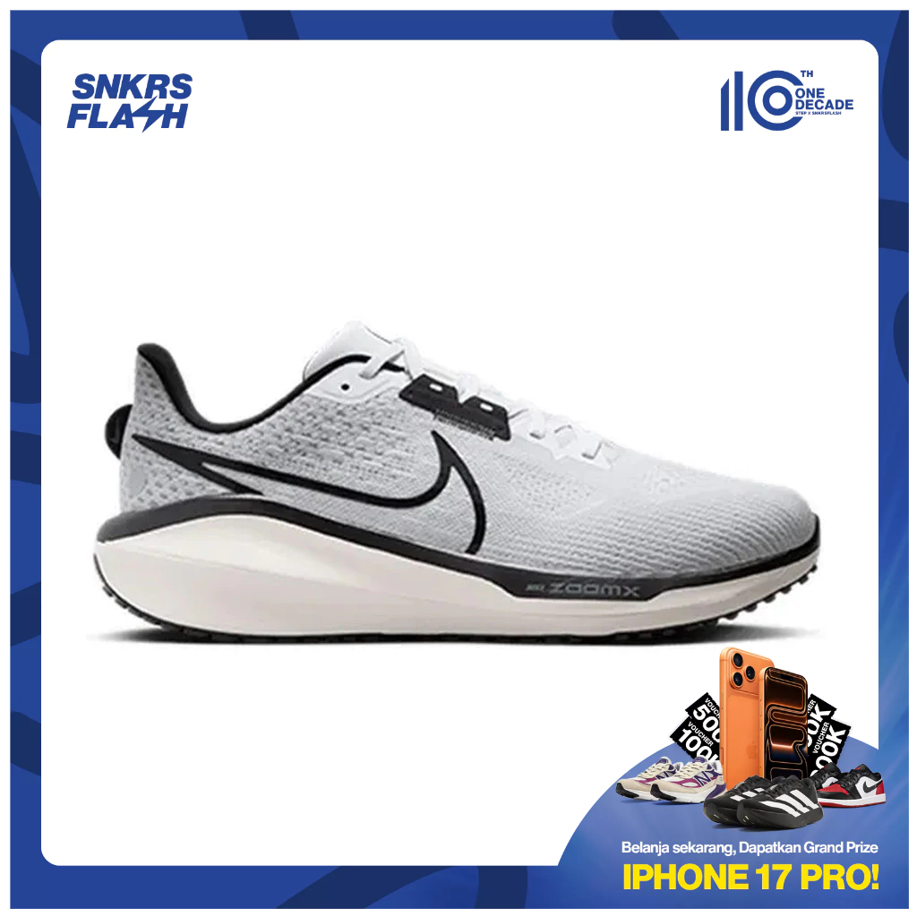 NIKE Vomero 17 White Pure Platinum Sepatu Lari Pria - FB1309104 - Size 42