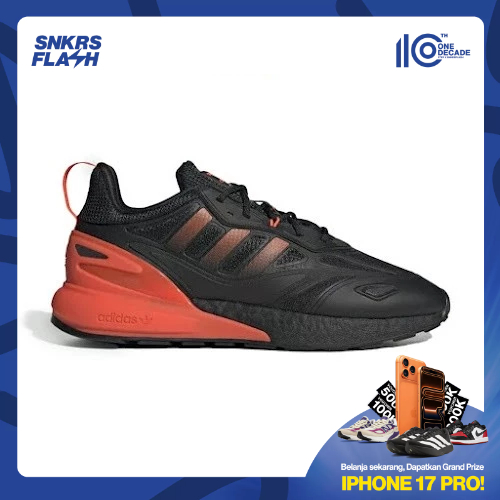 ADIDAS Zx 2K Boost 2.0 Black Orange Sepatu Sneakers Pria - GZ7735