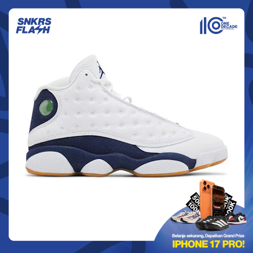 NIKE Air Jordan 13 Retro White Midnight Navy Sepatu Sneakers Pria - 414571140