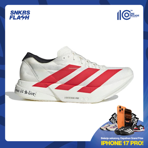 ADIDAS Adizero Adios Pro 4 White Better Scarlet Sepatu Lari Pria - JR6363