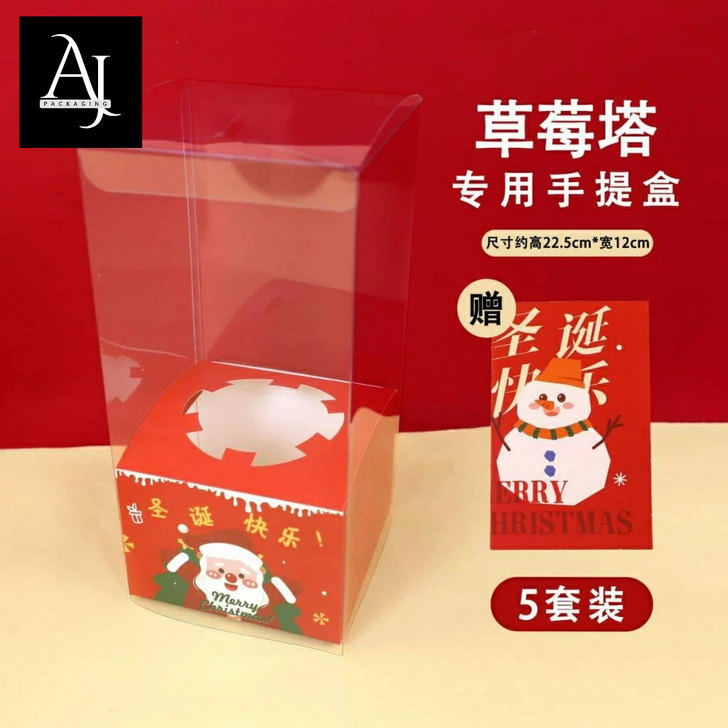 Box Hampers Stand Vertical Natal Christmas New Year Tahun Baru Kotak Mika Souvenir Parcel  Gift Stra