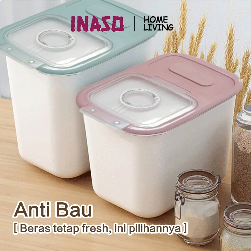 Inaso Tempat Beras Kotak Penyimpanan Makanan Rice Wadah Beras Makanan Kacang Serbaguna Box Beras HSB