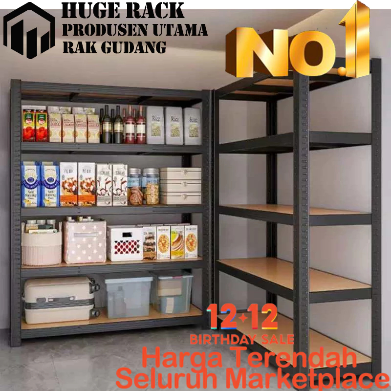 fauzah Rak Besi Siku 3/4/5/6 Susun Rak Gudang Rak Susun Besi Serbaguna Rak Susun Besi Lubang Rak