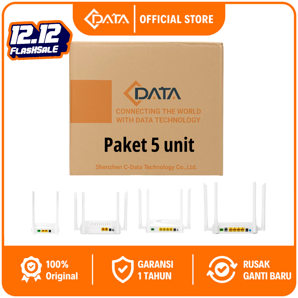 CDATA XPON ONU GPON EPON PAKET 5 PCS – FD511GW / FD512XW / FD511GD / FD514GD / FD514GS1 / FD511G-X /